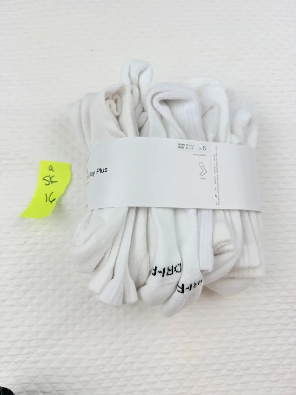 Nike Everyday Plus Dri-FIT Adult Mens L (8-12) Cushioned 5 Pair Crew Socks White